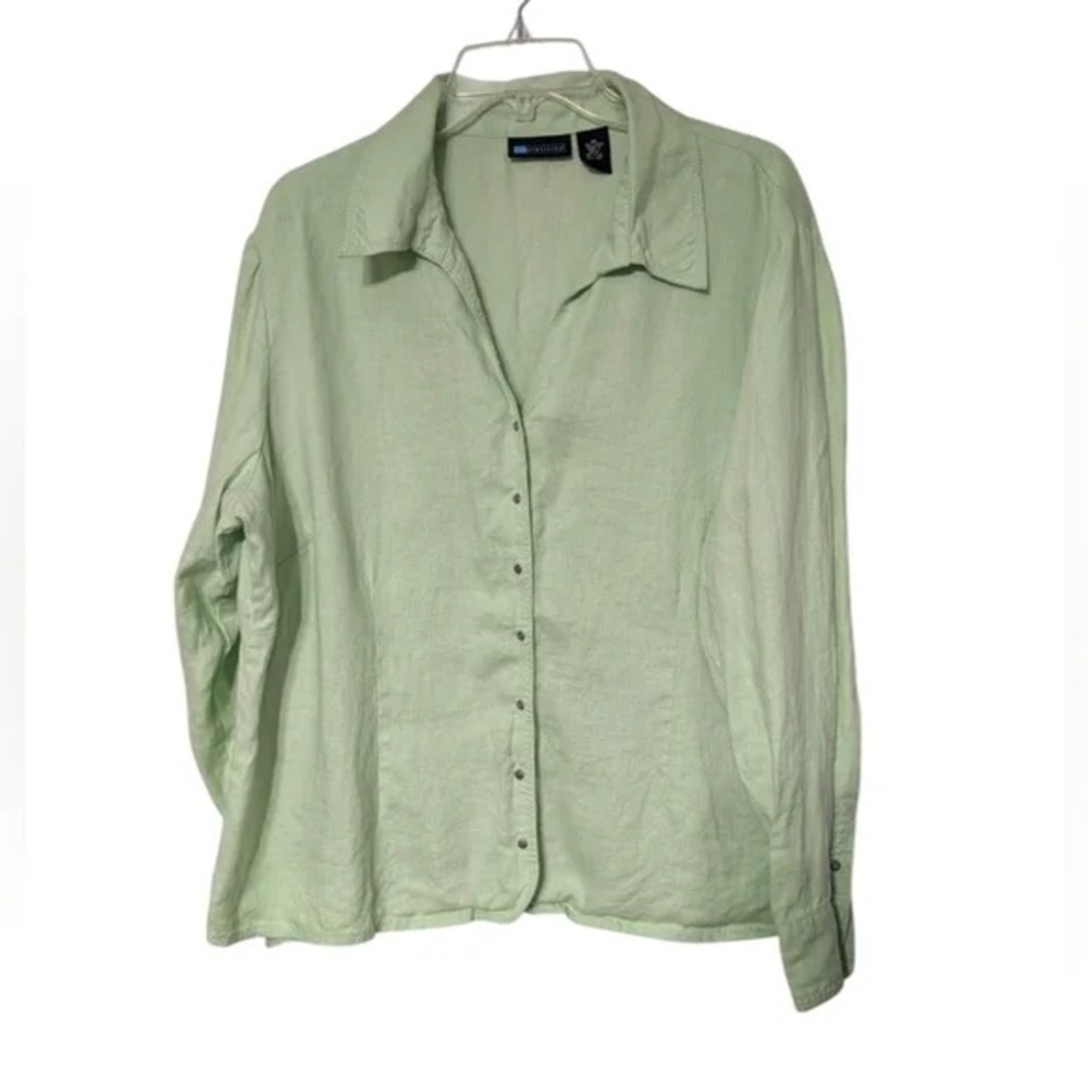 Relativity Pale Green Lightweight Button-Down Shi… - image 1